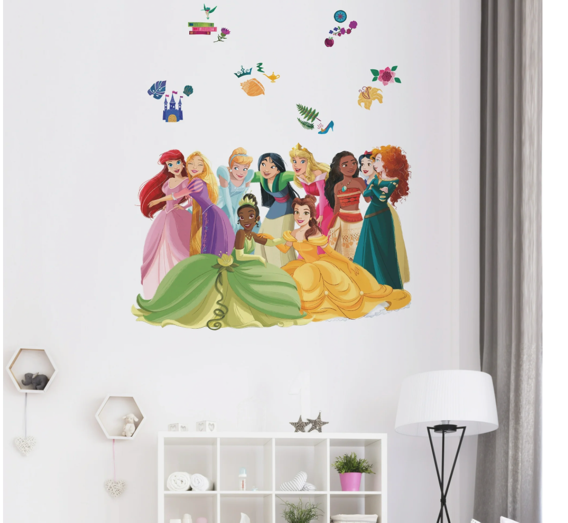 RoomMates Disney Princess Wall Decals XXL Peel Stick 36.5x26.12 Multicolor
