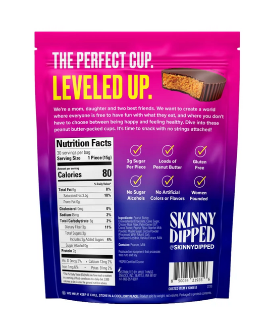 Skinny Dipped Cups, Dark Chocolate Peanut Butter, 30-count