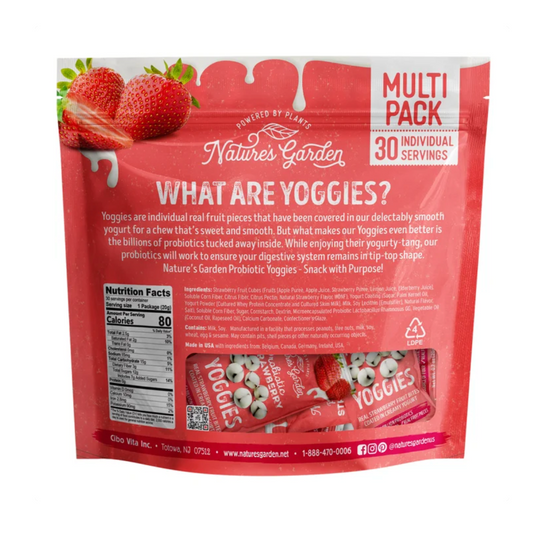 Nature's Garden, Probiotic Strawberry Yoggies, 0.7 oz, 30-count