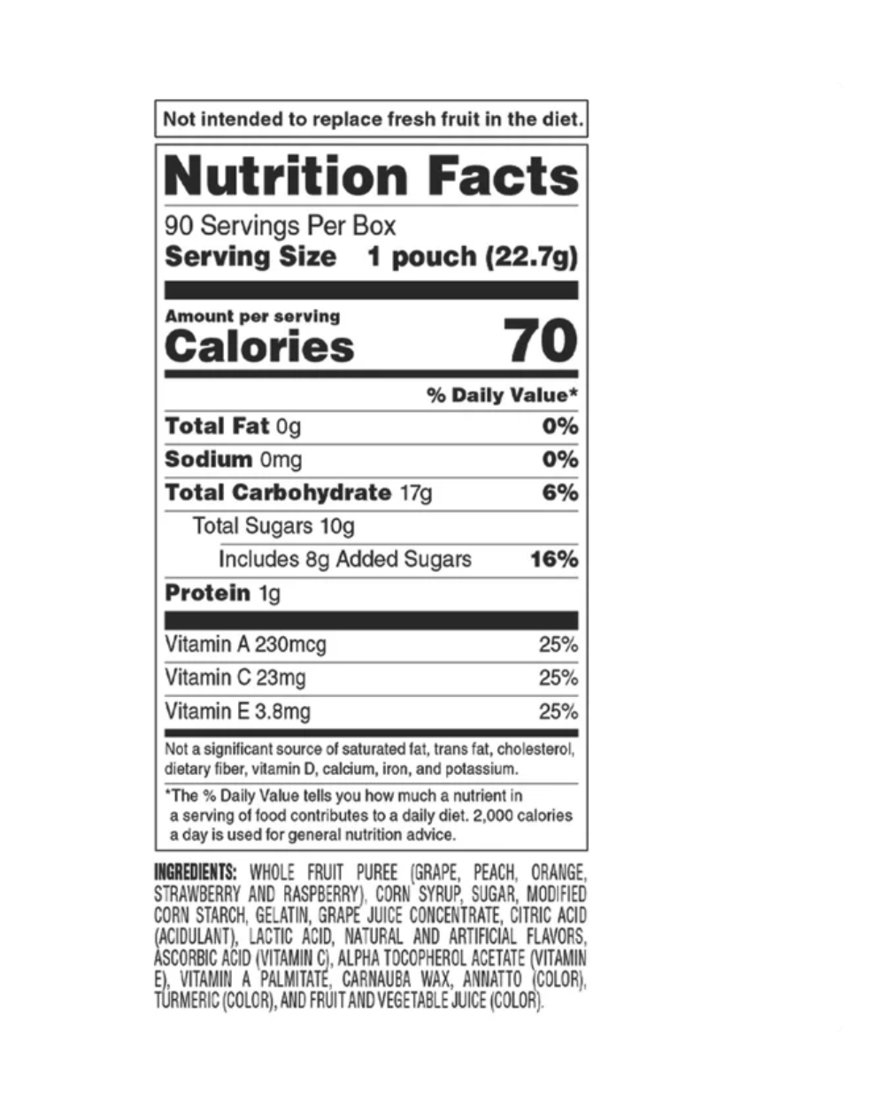 Welch's Mixed Fruit Snacks 90 Count, 0.8 oz Pouches Gluten-Free Fruit Snacks with Vitamins A, C & E