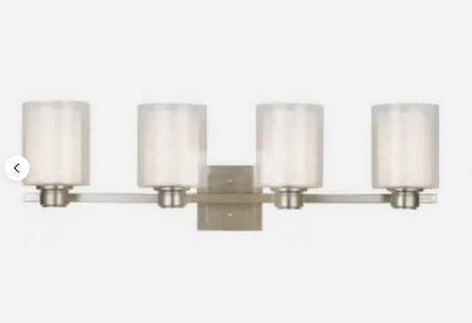 Seasons Elmsworth 4-Light Vanity Light Fixture, Brushed Nickel, 34.75"
