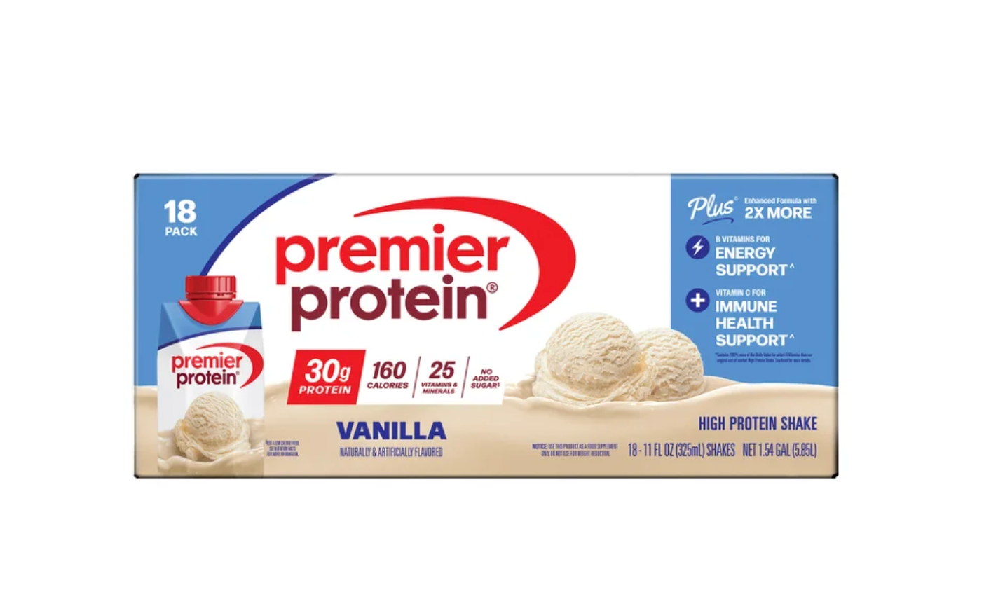 Premier Protein PLUS 30g Shakes - Energy & Immune Support (18-Pack)