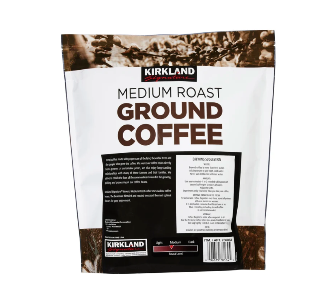 Kirkland Signature Medium Roast Ground Coffee, 100% Arabica, 40 oz (2.5 lb)