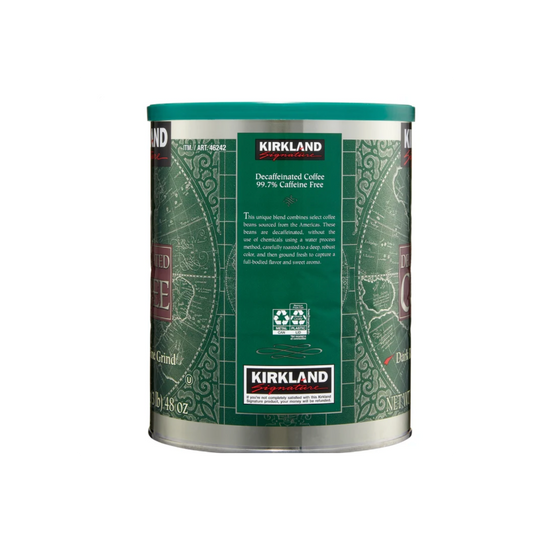Kirkland Signature Decaffeinated Coffee, Dark Roast, Fine Grind, 99.7% Caffeine Free, 3 lb