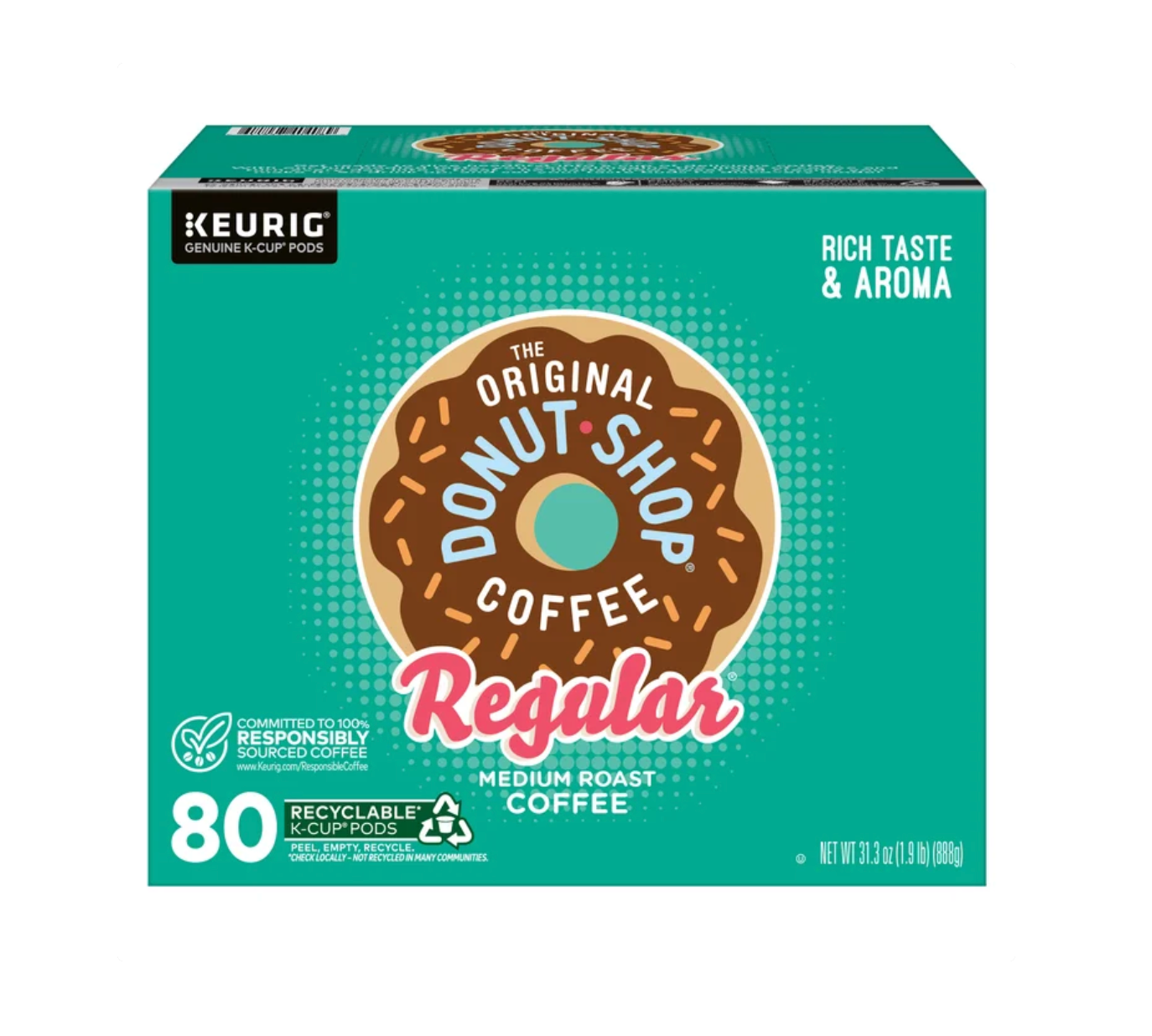 The Original Donut Shop Regular Coffee K-Cup Pods, Medium Roast, 80 Count