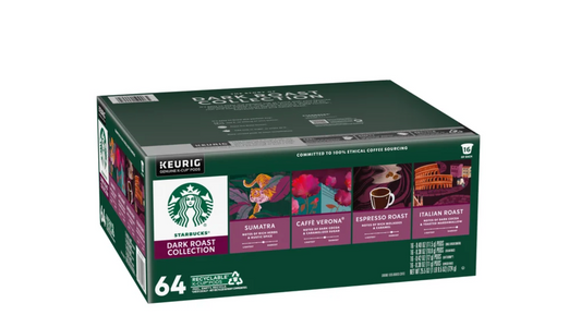 Starbucks Coffee K-Cup Pods Variety Pack - Medium & Dark Roasts (64 to 72-Count)