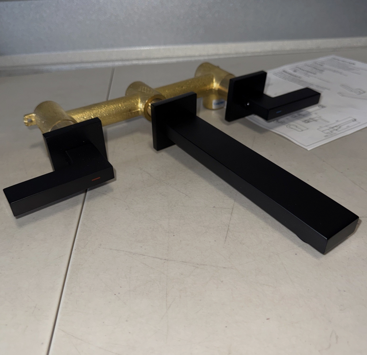 Modern Matte Black Wall Mount Bathtub Faucet with Hand Shower & cUPC Valve