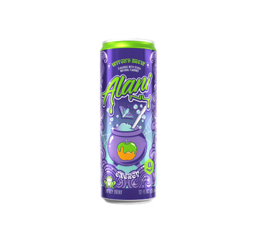Alani Nu Energy Drink Witch's Brew, Sour Apple & Caramel, 12 fl oz, 18 Pack