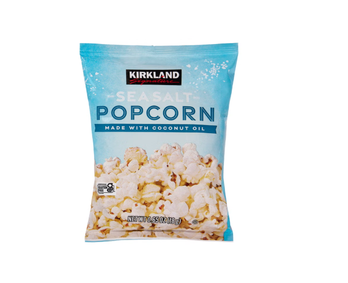 Kirkland Signature Sea Salt Popcorn, 0.65 oz Individual Bags, 36 Count