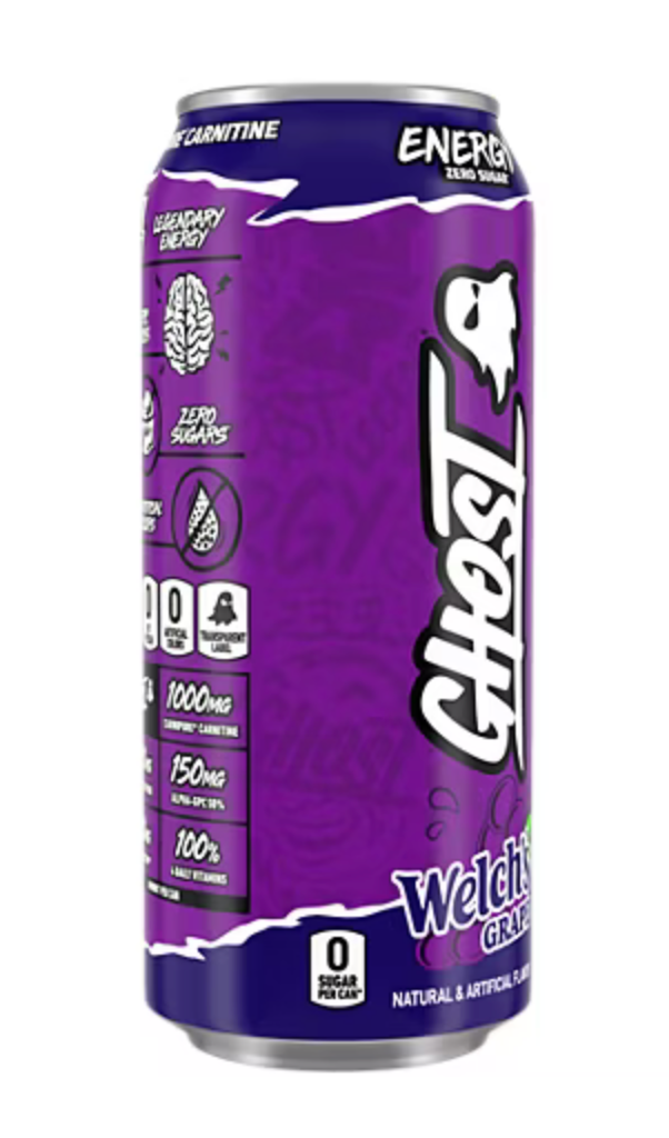 Ghost Energy Drink Welch's Grape 18 Pack (16 fl oz) - Zero Sugar Energy & Focus Drink