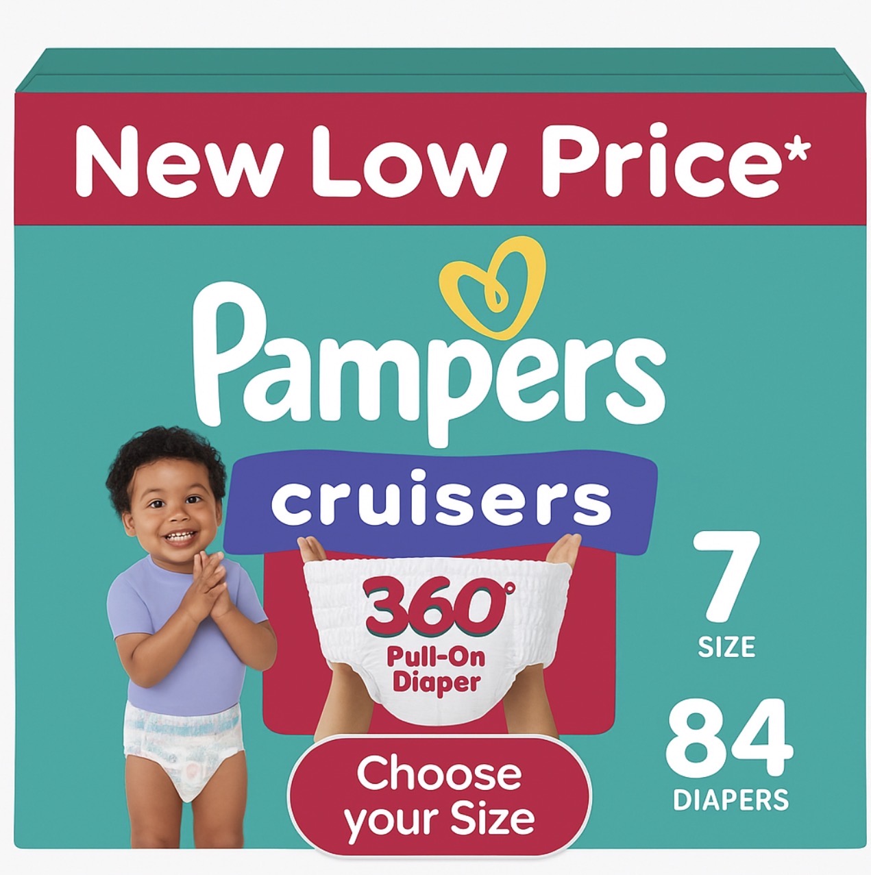 Pampers Cruisers 360 Fit Diapers Size 7, 84 Count