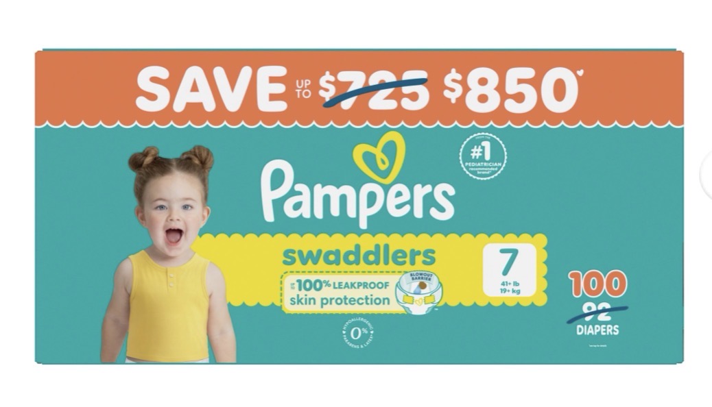 Pampers Swaddlers Baby Diapers, Choose Your Sizes 1 to 7
