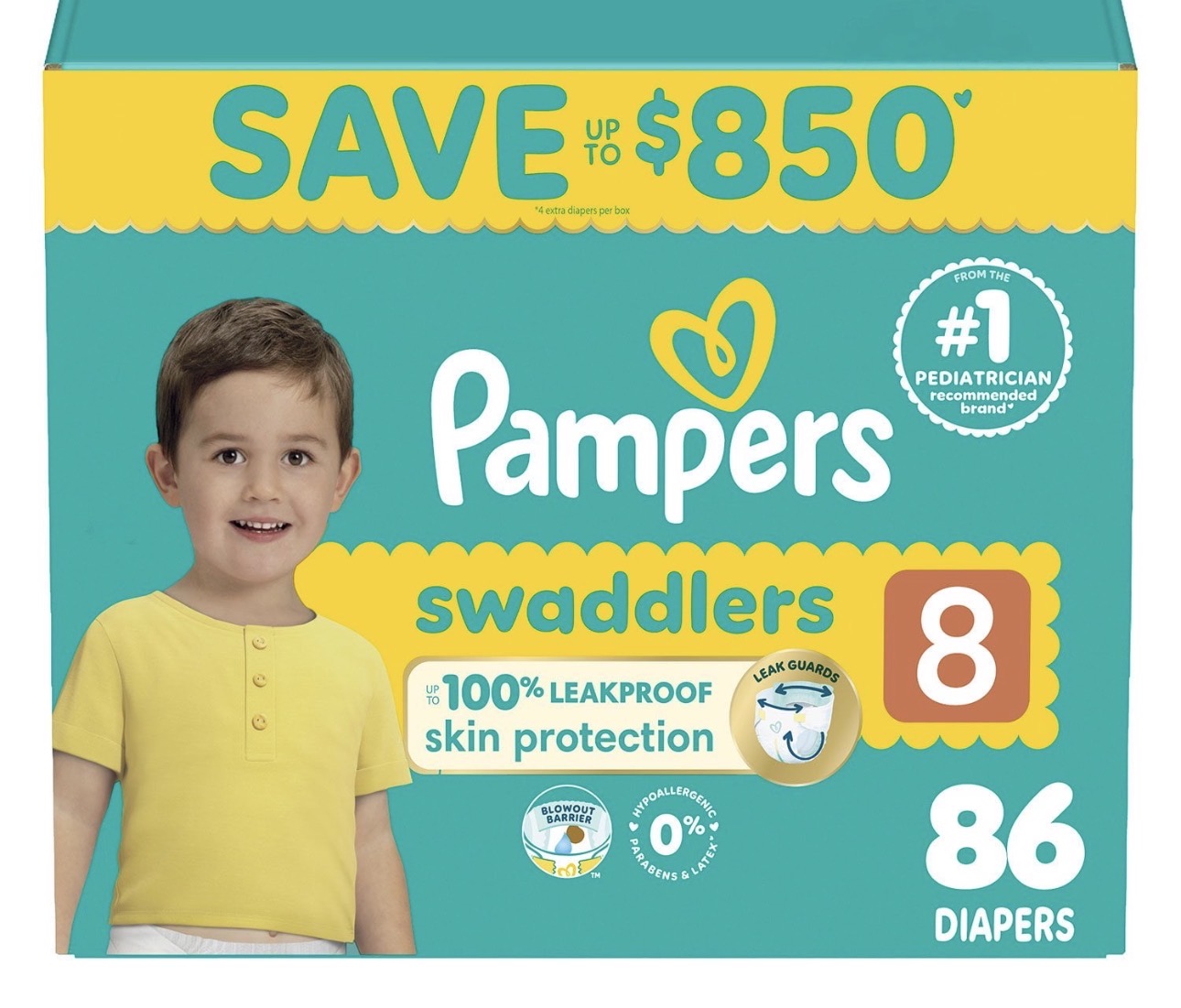 Pampers Swaddlers Baby Diapers, Choose Your Sizes 1 to 7