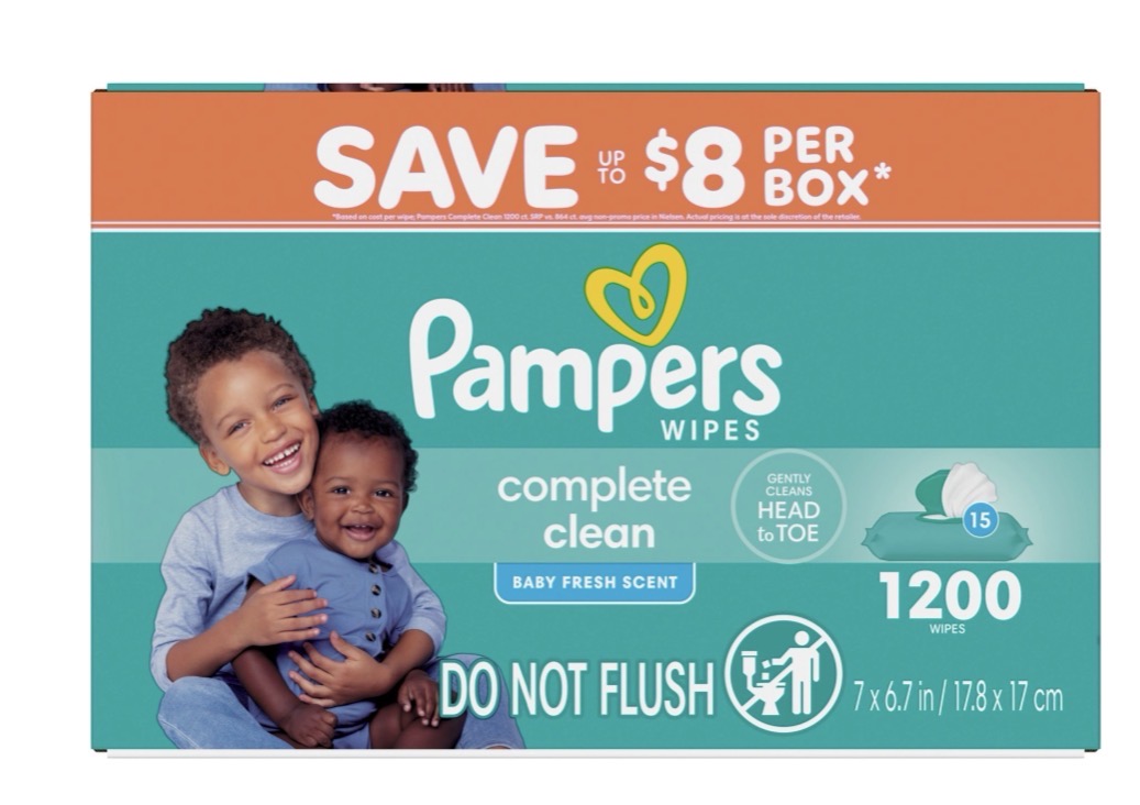Pampers Complete Clean Baby Wipes, 1200 Count (12 Packs)