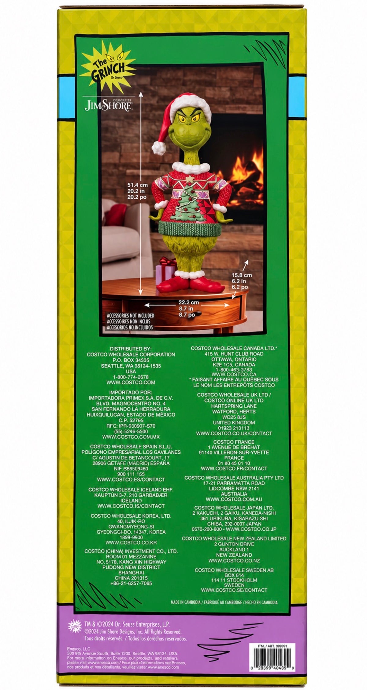 Jim Shore The Grinch "Ugly Sweater" 20.2" Hand-Painted Statue – Enesco Collectible