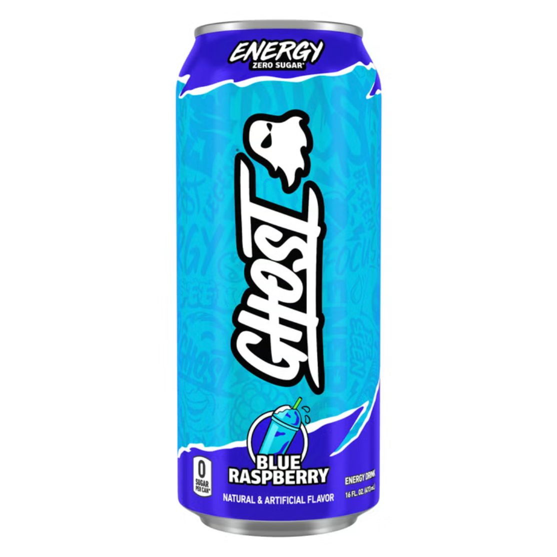 Ghost Energy Zero Sugar Blue Raspberry 16 fl oz can