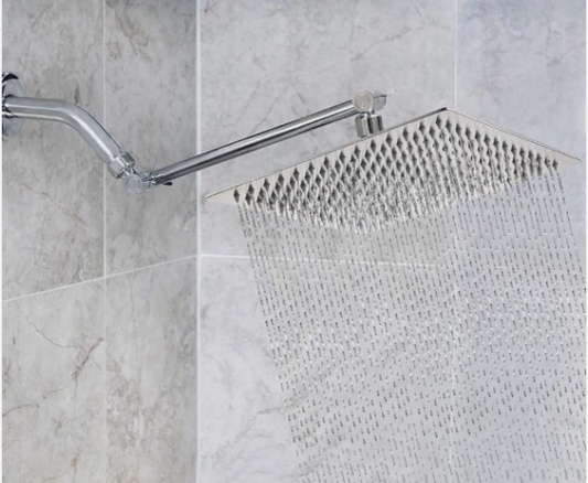 High Pressure Square Rainfall Shower Head with Adjustable Extension Arm Stainless Steel - view 2