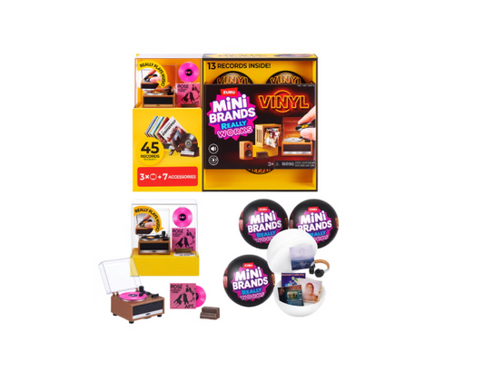 Mini Brands Really Works Mini Vinyl Record Player Playset with 3 Mystery Capsules - view 2