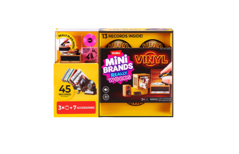 Mini Brands Really Works Mini Vinyl Record Player Playset with 3 Mystery Capsules - view 3