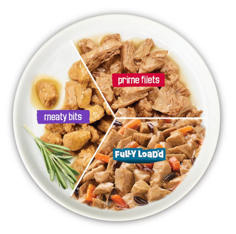 Purina Friskies Gravy Pleasers Wet Cat Food Variety Pack 60 Cans, 5.5 oz Meaty Bits, Prime Filets & Fully Loaded Recipes - view 5