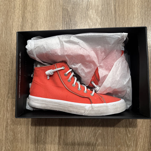 SPERRY X REBECCA MINKOFF HIGH-TOP SNEAKER SIZE 6 - ORANGE1