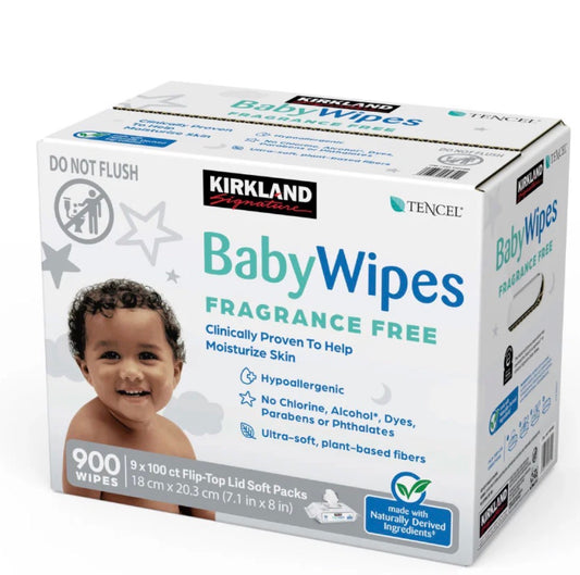 Kirkland Signature Baby Wipes, Fragrance Free (900 Count)