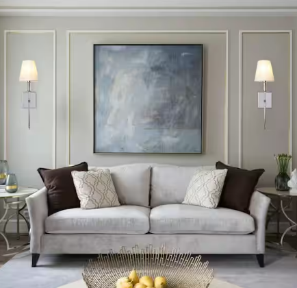 1-Light Wall Sconce Polished Chrome with White Fabric Shade E12 Modern Wall Lighting 2-Pack - view 8