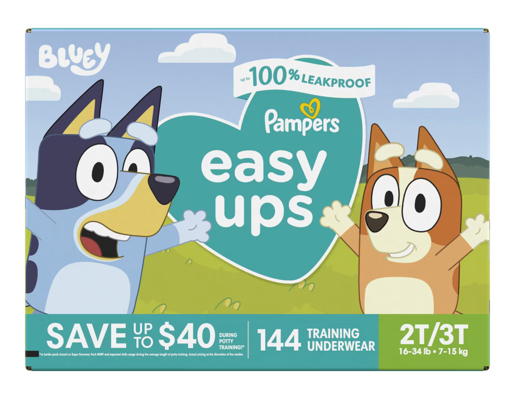 Pampers Easy Ups Bluey Training Underwear Bulk Value Box - Choose Size