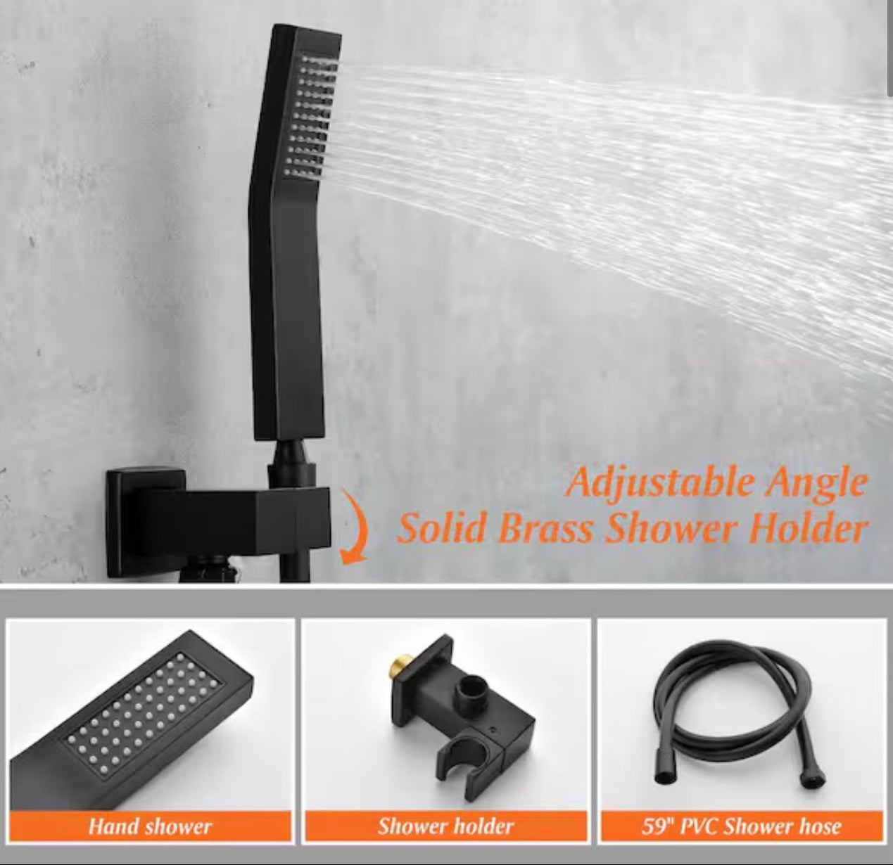 Shamanda Matte Black Wall Mount Tub Filler Faucet - 180° Swivel Spout & Handheld Shower System with cUPC Valve