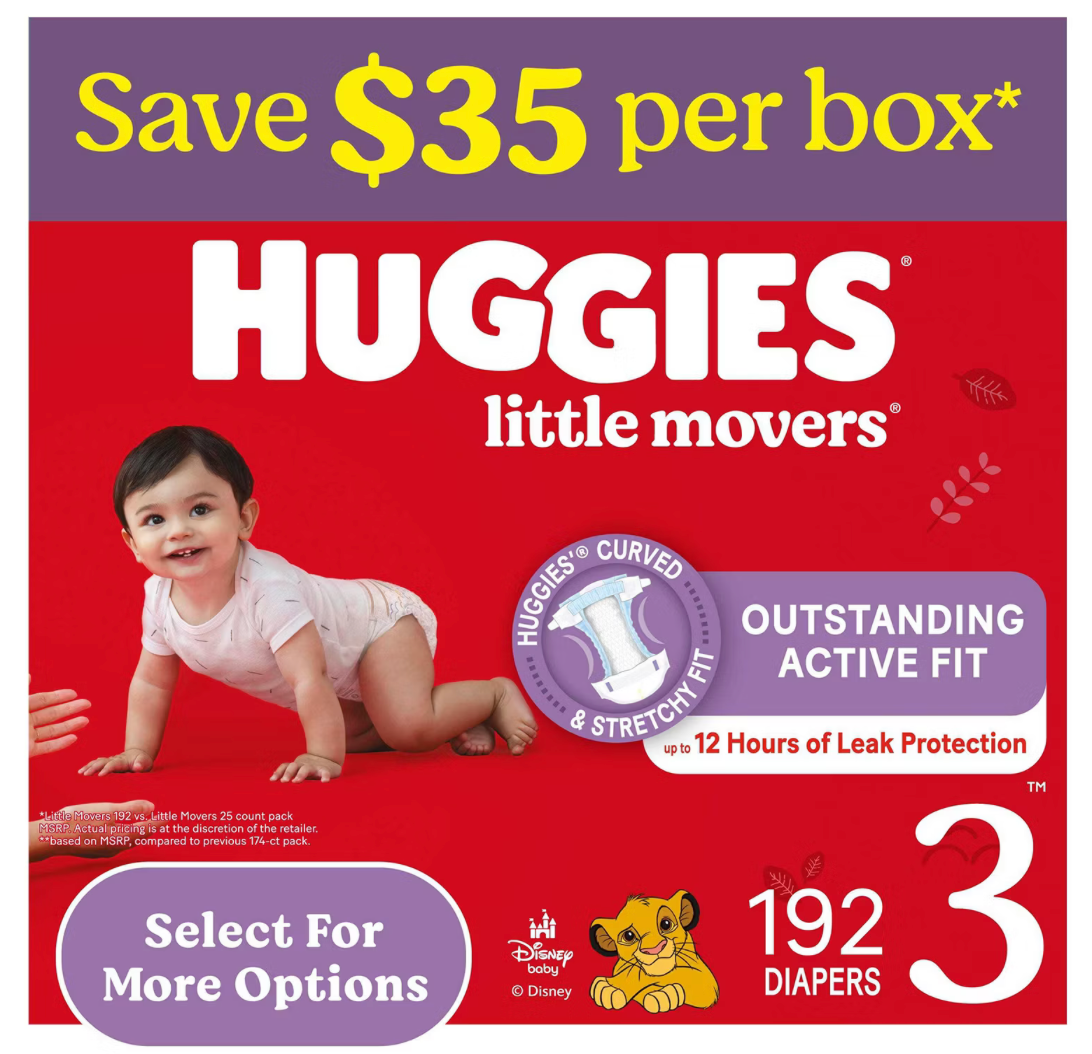 Huggies Diapers - Little Snugglers & Little Movers (Multiple Sizes)