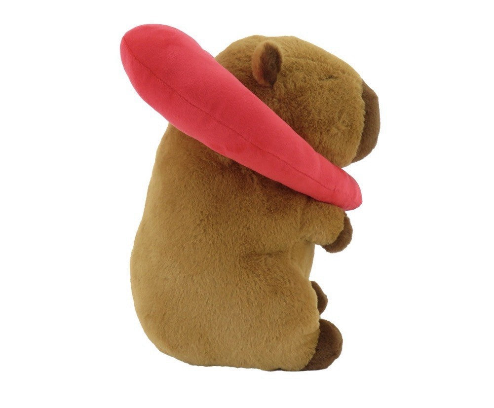 Linzy 12in Capybara Plush Toy with Heart Collar Soft Stuffed Animal4
