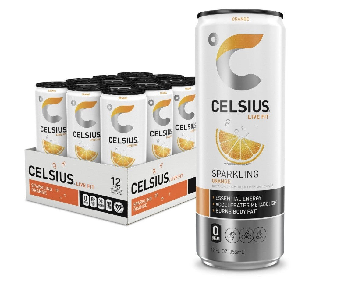 CELSIUS Sparkling Orange Energy Drink 12oz Cans | 12 Pack | Sugar Free0