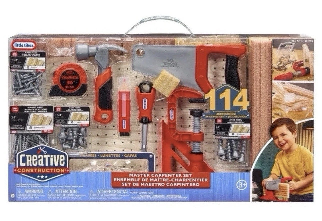 Little Tikes Creative Construction Master Carpenter Set 114 Pcs Toy Tool Set 0