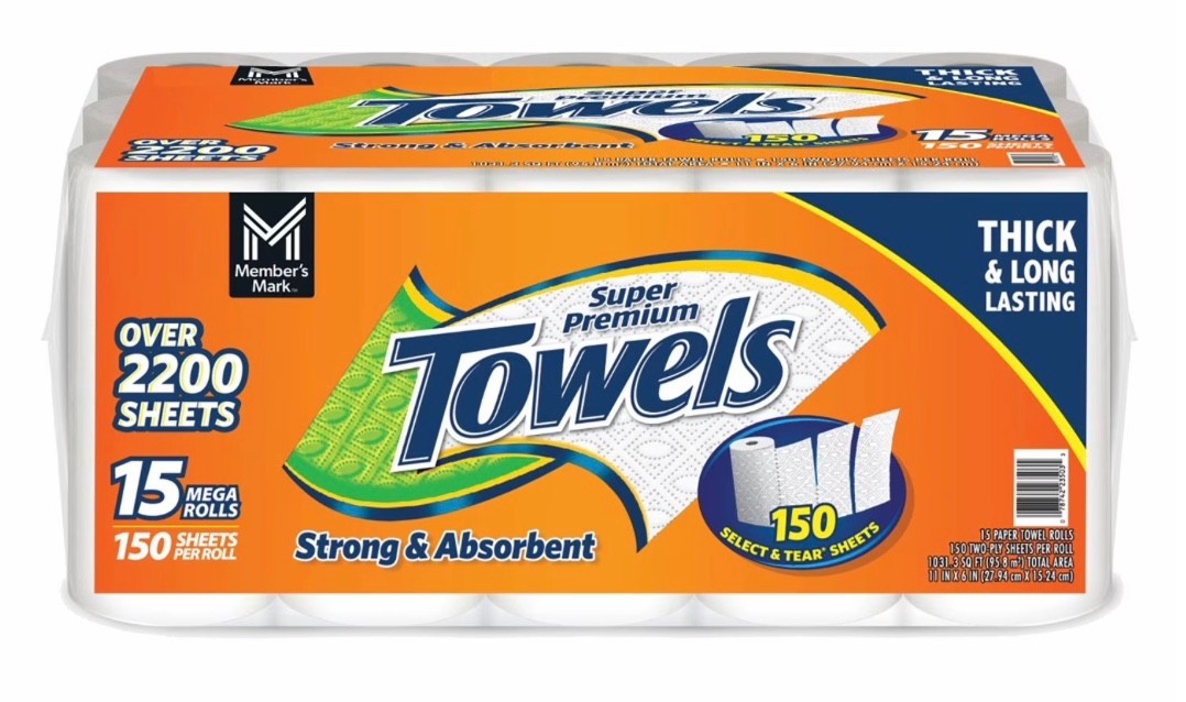 Member's Mark Select & Tear 2-Ply Paper Towel 15 rolls, 150 sheets/roll0