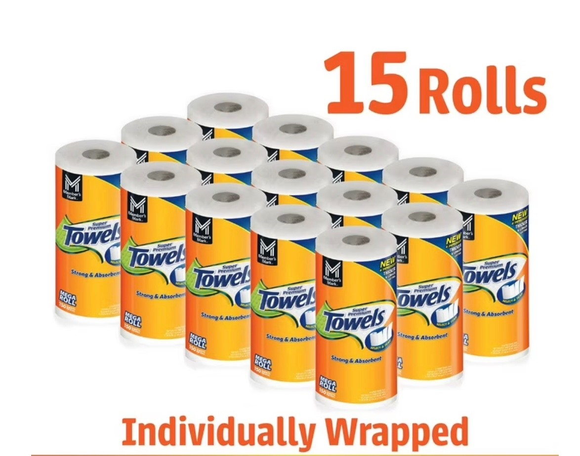 Member's Mark Select & Tear 2-Ply Paper Towel 15 rolls, 150 sheets/roll1
