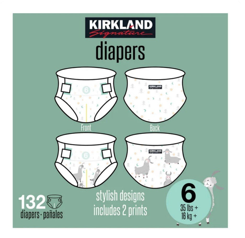 Kirkland Signature Baby Diapers Size 6  (35+ lbs) 132 Count - New & Sealed2