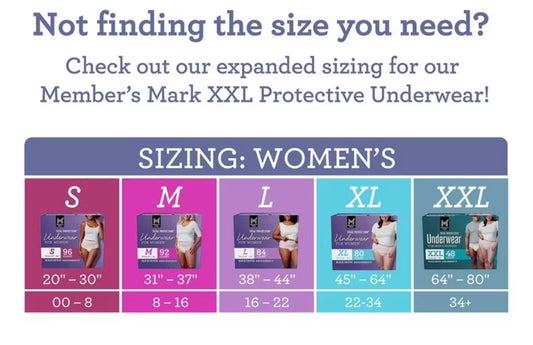 Member's Mark Women’s Incontinence Underwear L 38-44 in | 84 Count1