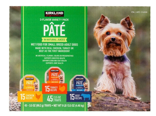 Kirkland Signature Pate Wet Dog Food Variety Pack 3.5 oz | 45 Count1