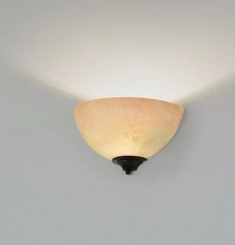 Nuvo Lighting 60/044 Tapas Wall Sconce Bronze 1 Light 7in Alabaster Glass0
