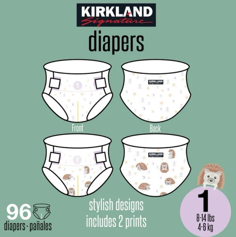 Kirkland Signature Baby Diapers Size 1 (8-14 lbs) 96 Count - New & Sealed2