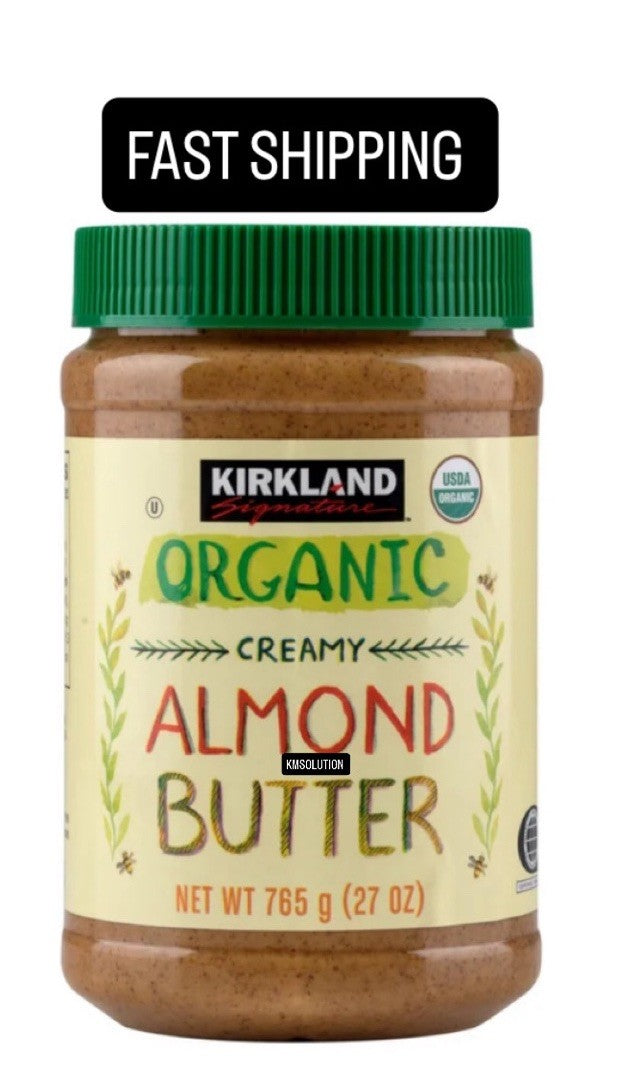 Kirkland Signature Organic Roasted Almond Butter, Creamy, 27 oz -  NEW & SEALED0