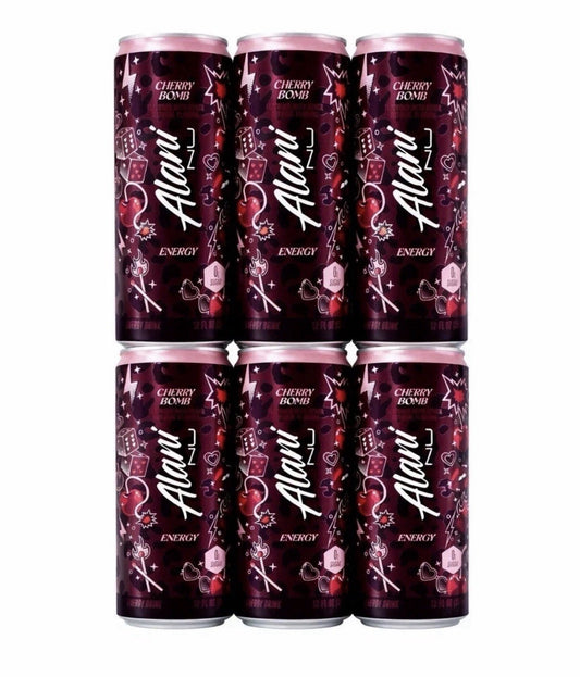 Alani Nu Cherry Bomb Energy Drink 12 fl oz Cans Sugar Free Zero Energy (6 Pack)0