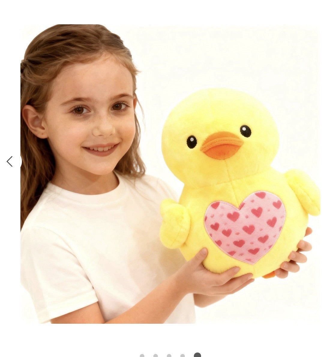Linzy Yellow Duck Plush 12” Soft Stuffed Animal with Heart Valentine Gift4