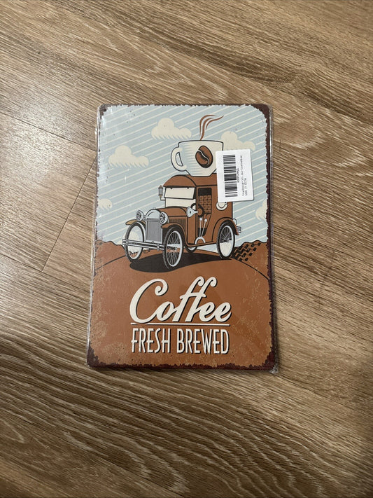 Metal Sign Coffe 8x120