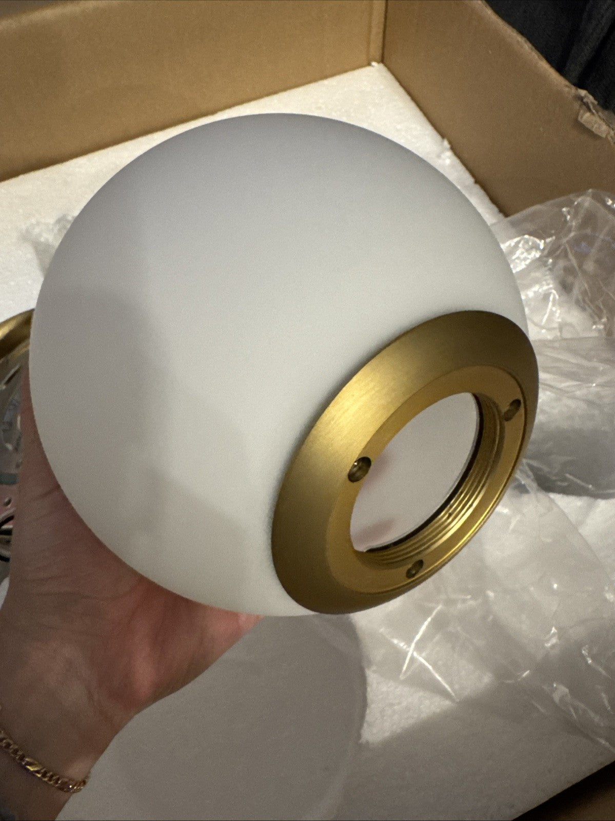 Sputnik Ceiling Light 3-Light Gold Semi Flush Glass Globe E126