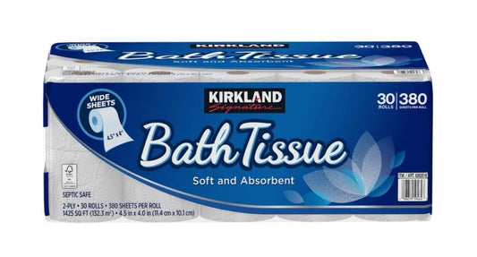Kirkland Signature Bath Tissue, 2-Ply, 380 Sheets, 30 Rolls - New & Sealed0