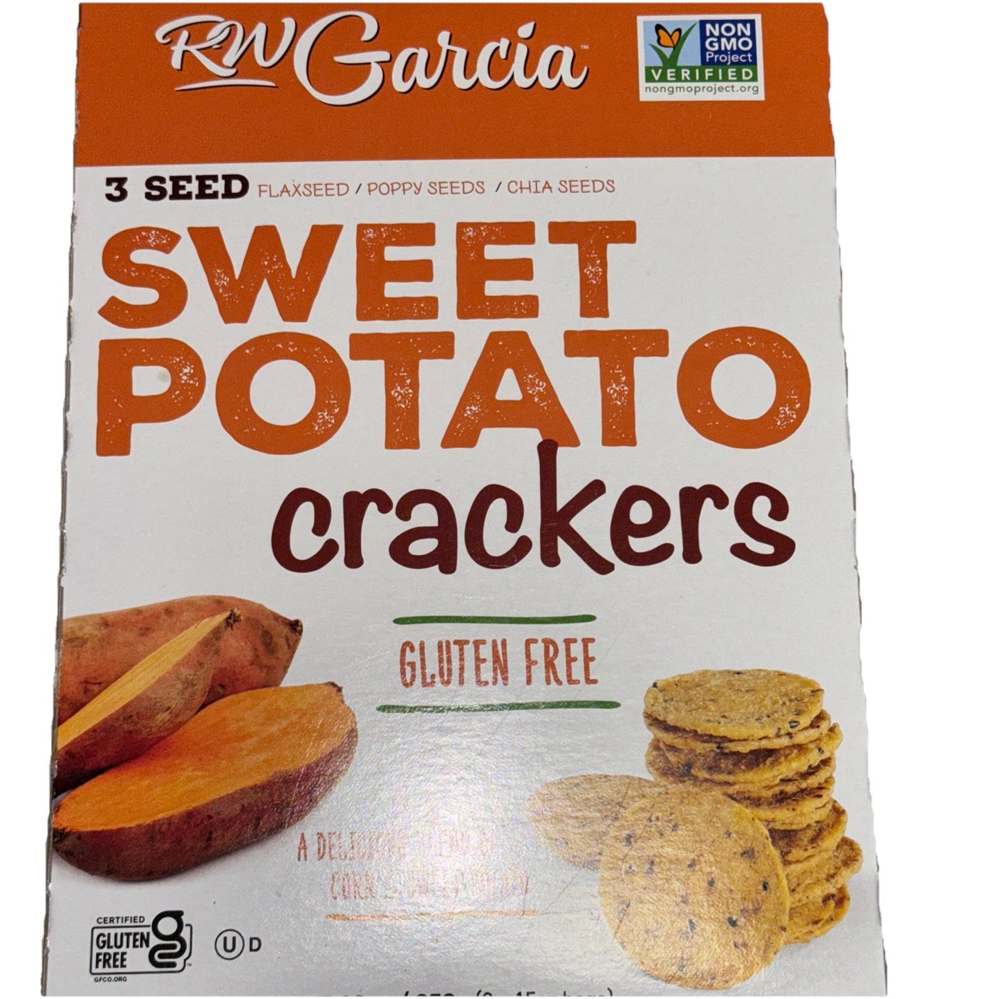 RW Garcia Sweet Potato 3-Seed Crackers - 30oz  Healthy Snack GLUTEN FREE - NEW2