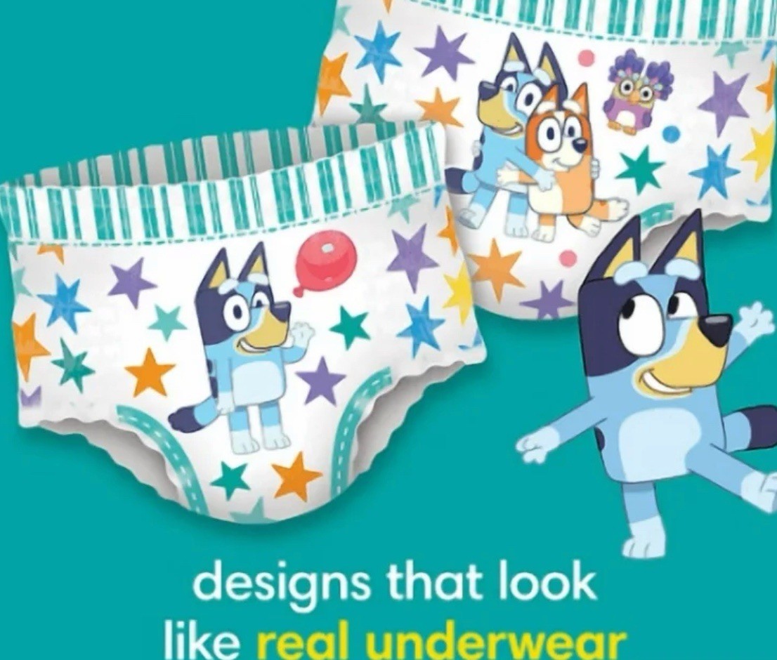 Pampers Easy Ups Training Underwear Bluey Size 2T-3T (16-34 lbs) 144 CT2
