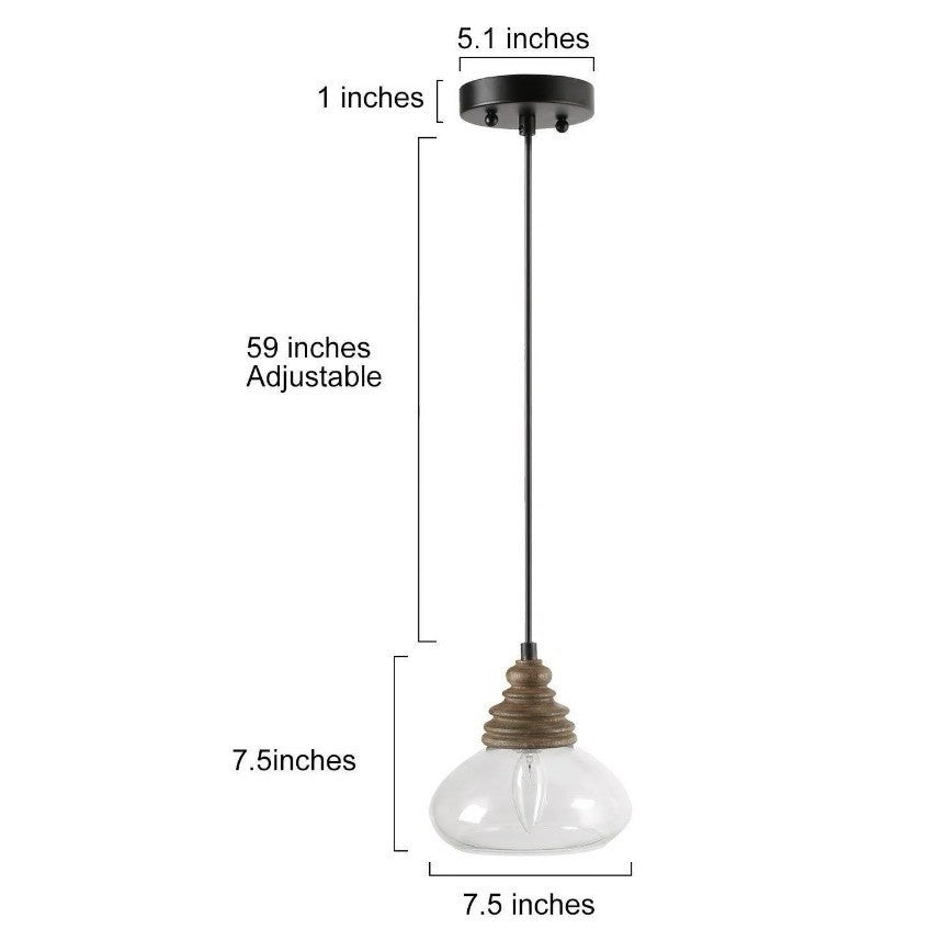 LNC Pendant Lamp Mini LED Industrial Transparent Glass Base E12 Dimmable4