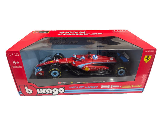 Bburago Ferrari F1 1:18 Charles Leclerc Miami GP 2024 Diecast Model Car 0